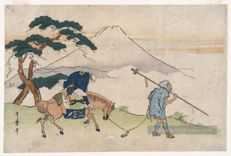 voyages regardant Mt Fuji Kitagawa Utamaro ukiyo e Bijin GA Peintures à l'huile